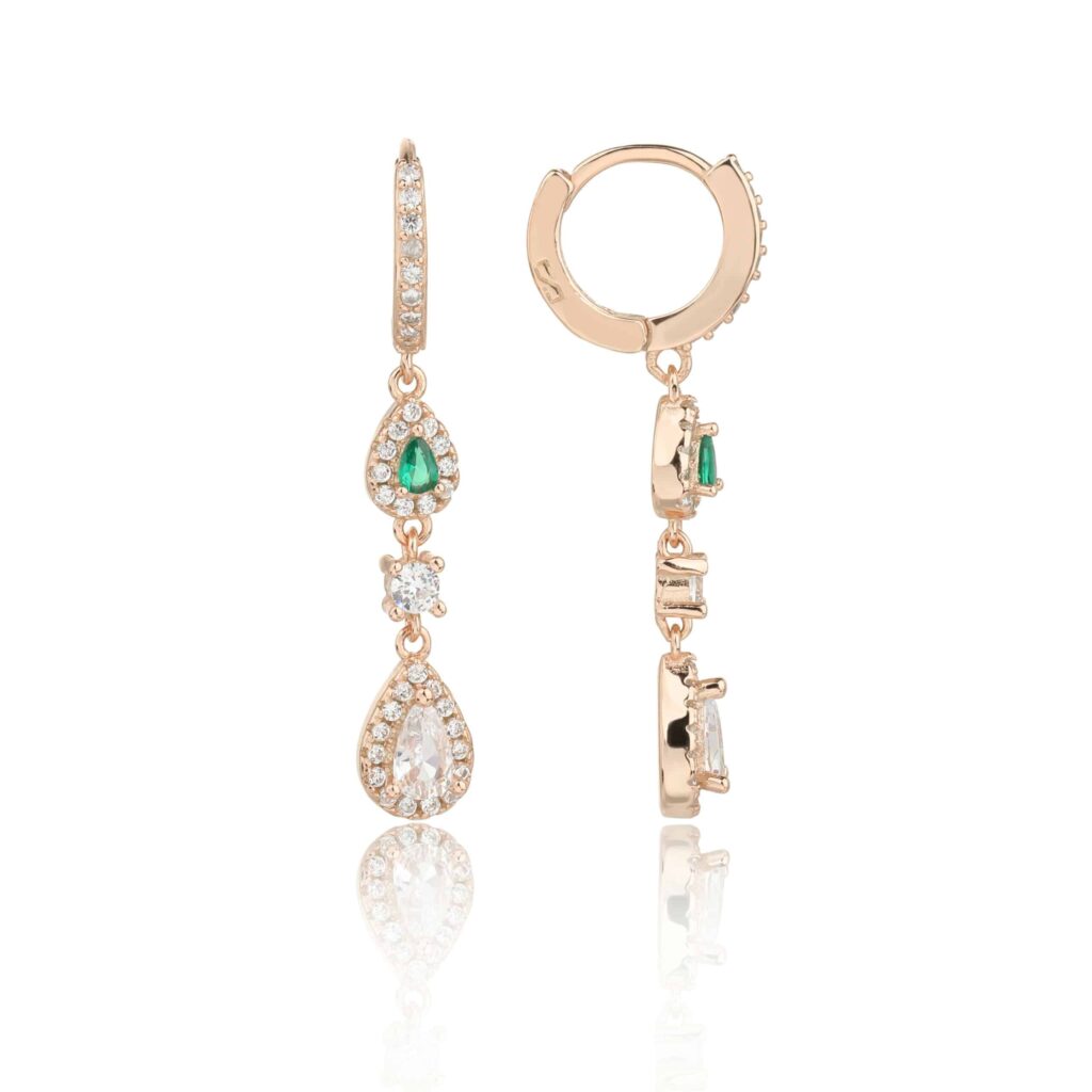 עגילי חישוק רוז גולד יוקרתיים