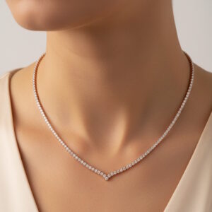 טניס מעודן – שרשרת טניס רוז גולד עם אבני זירקון