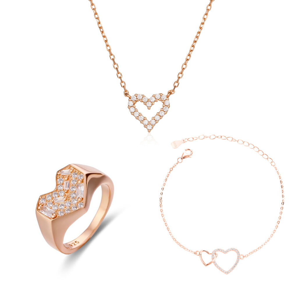 סט תכשיטים רוז גולד לאישה