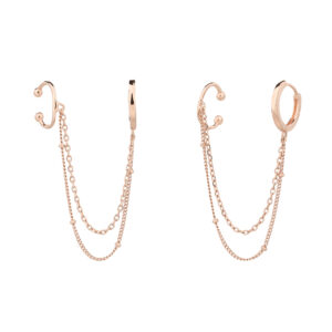 עגילי פלואו רוז גולד