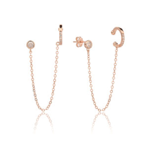 עגילי ליין רוז גולד