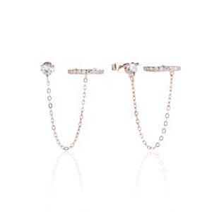 עגילי לונה ציפוי זהב אדום(רוז גולד)