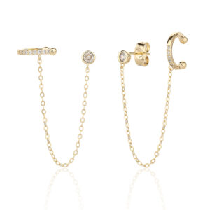 עגילי ליין בציפוי הזה 14K