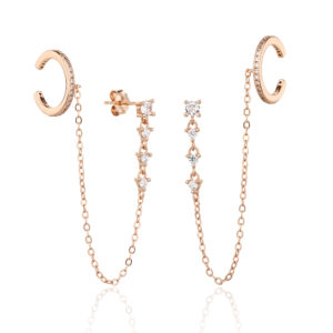 עגילי לייטלי רוז גולד