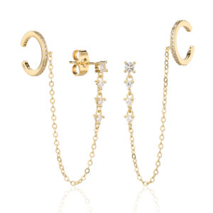 עגילי לייטלי ציפוי זהב